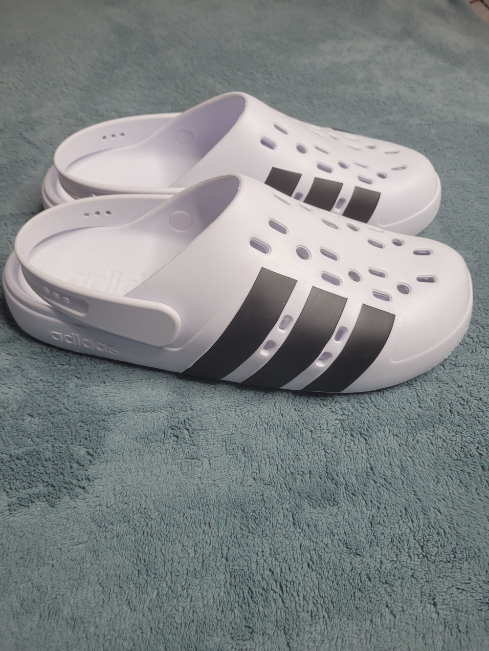adidas Adilette Clog 2.0 White Black - Men's Size 13 (NWOB)